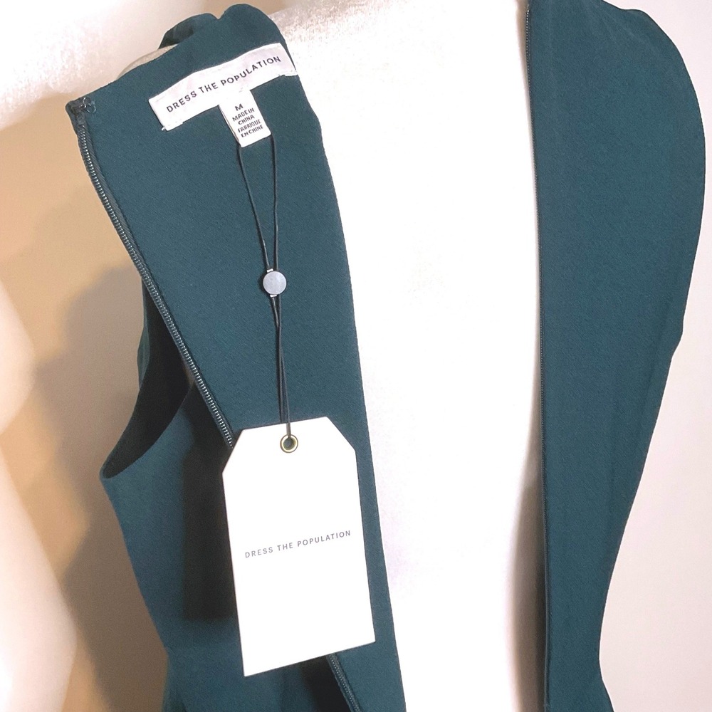 Dress the Population Catalina Fit &‎ Flare Dress Pine Green Medium NWT s - Picture 11 of 16